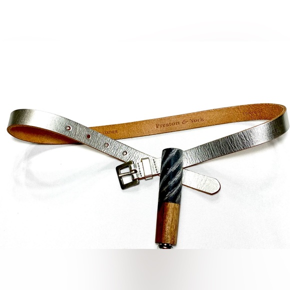 Leather Silver Belt Classic Small - Picture 1 of 8